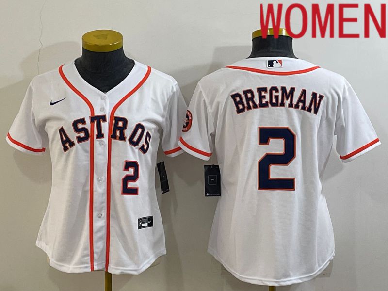 Women Houston Astros #2 Bregman White Game Nike 2022 MLB Jersey->youth mlb jersey->Youth Jersey